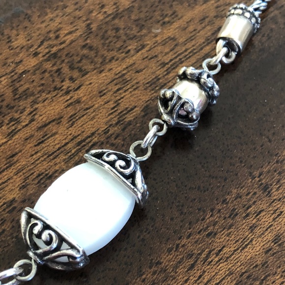 BRIGHTON  two tone faceted Mother of Pearl vintage retired NECKLACE - Picture 5 of 16